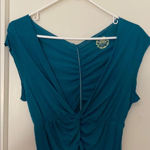 NWOT vintage free people blue v neck shirt size:M - Picture 3 of 10